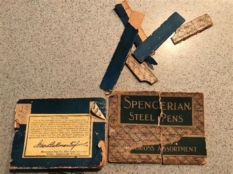 antique box for spencerian steel pens|ANTIQUE SPENCERIAN STEEL PENS Box Pieces With .